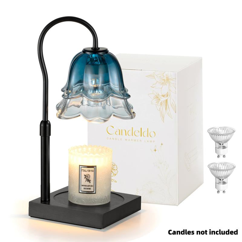 Flower Candle Warmer Lamp, with 2 Bulbs, Height Adjustable with Timer, Unique Glass Lily of the Valley Lamp for Home & Bedroom Decor, Ideal Gift for Birthday/Mother'S Day, Valentine'S Day Gift