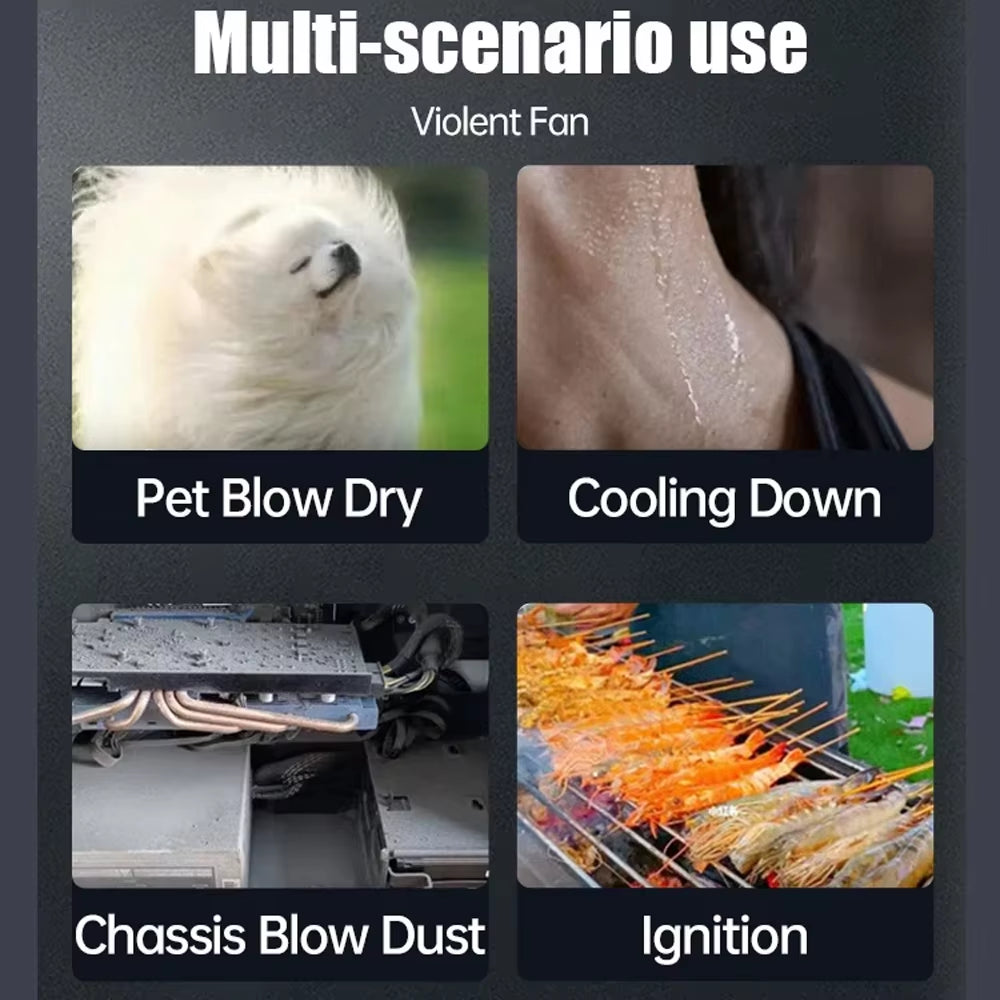 X6 Violent Fan 200000RPM Powerful Air Blower X9 Vacuum Dust Cleaner Type-C Rechargeable Strong Wind 53M/S X11 Turbo Jet Blower