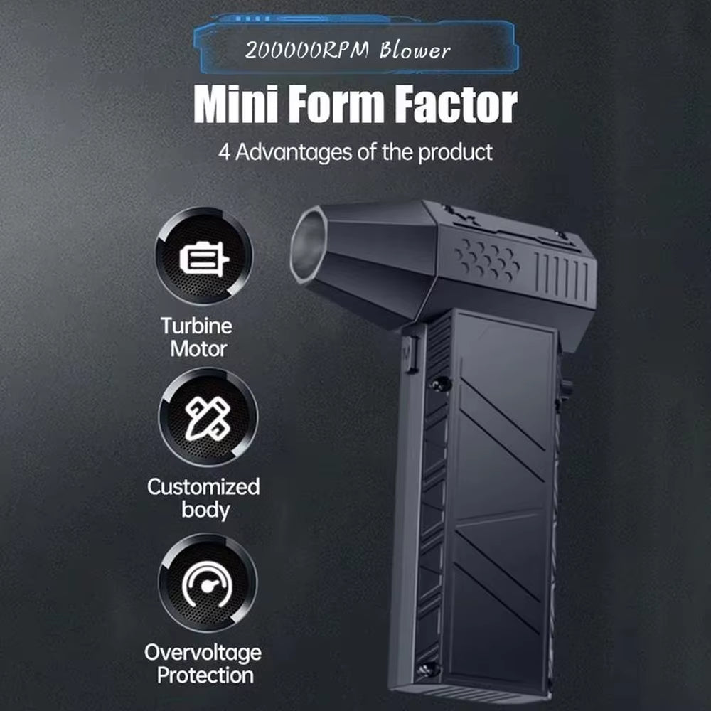 X6 Violent Fan 200000RPM Powerful Air Blower X9 Vacuum Dust Cleaner Type-C Rechargeable Strong Wind 53M/S X11 Turbo Jet Blower