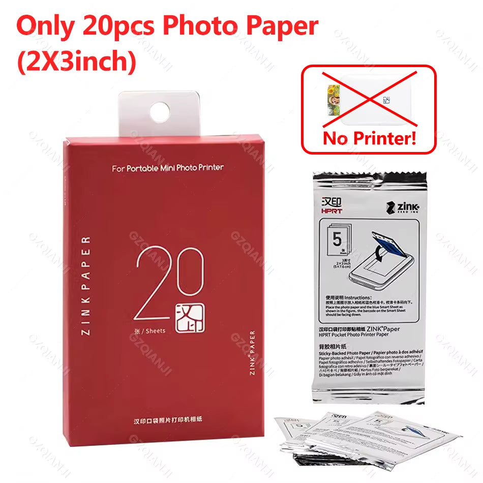 Original MT53 2X3 Inch Pocket Mini Color Photo Printer Smart Wireless Mobile Maker Self-Adhesive Photo Sticky-Backed Photo Paper