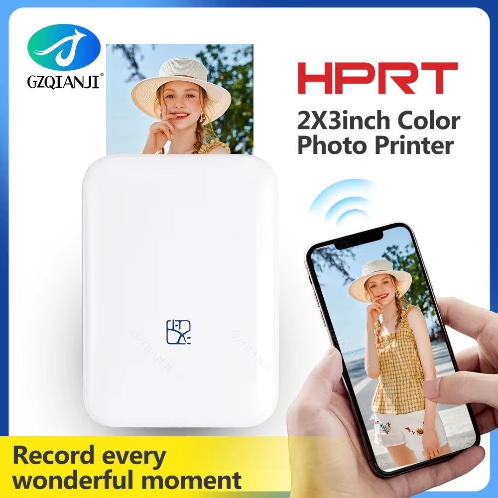 Original MT53 2X3 Inch Pocket Mini Color Photo Printer Smart Wireless Mobile Maker Self-Adhesive Photo Sticky-Backed Photo Paper